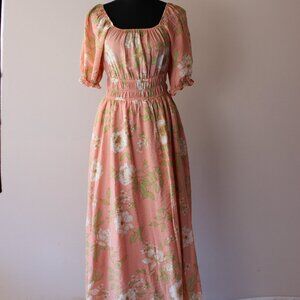 Blu Pepper Peach Floral Maxi Dress
